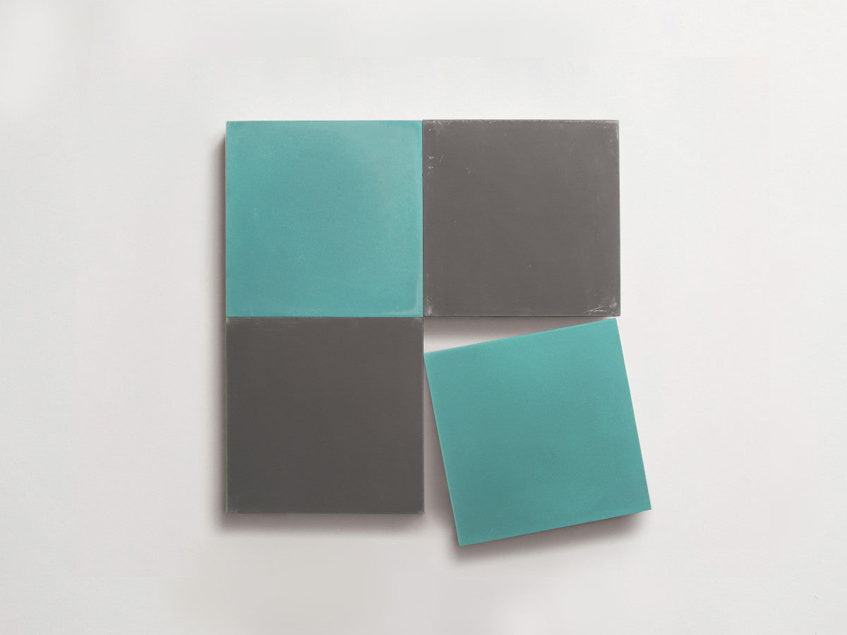 Cement Checkerboard Tile Bundle 4x4 Blue, Grey.