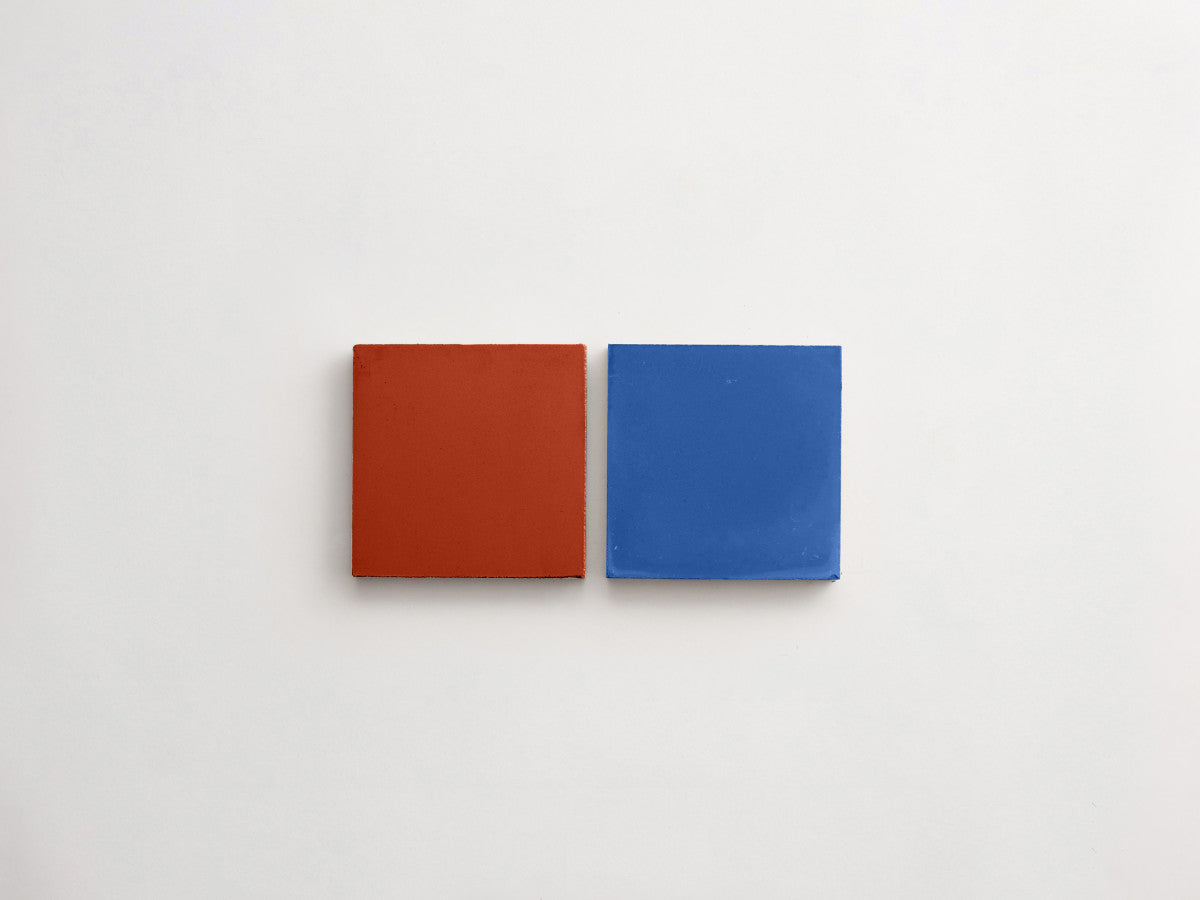 Cement Checkerboard Tile Bundle 4x4 Blue, Red.
