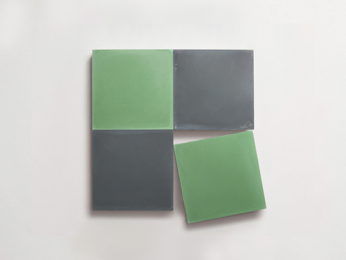 Cement Checkerboard Tile Bundle 4x4 Green, Blue.