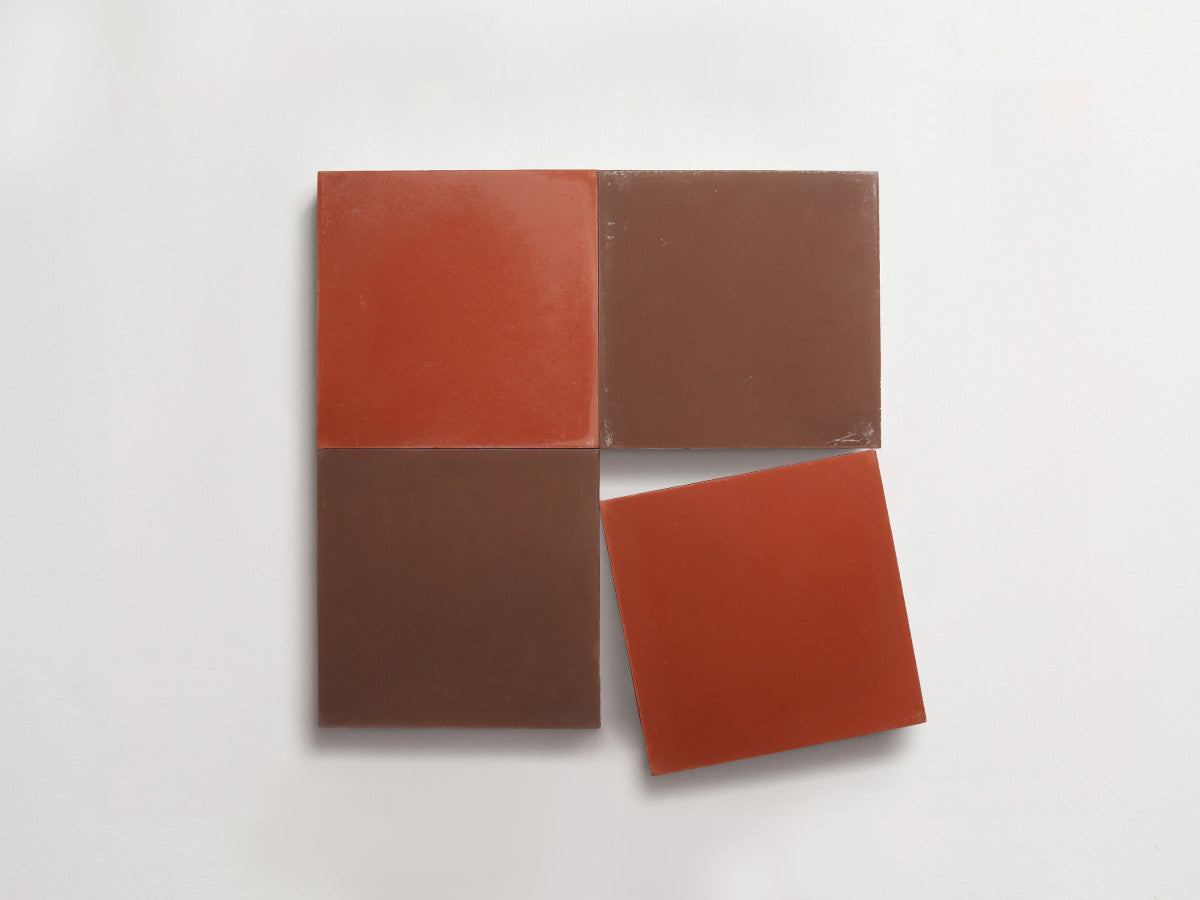 Cement Checkerboard Tile Bundle 4x4 Brown, Red.
