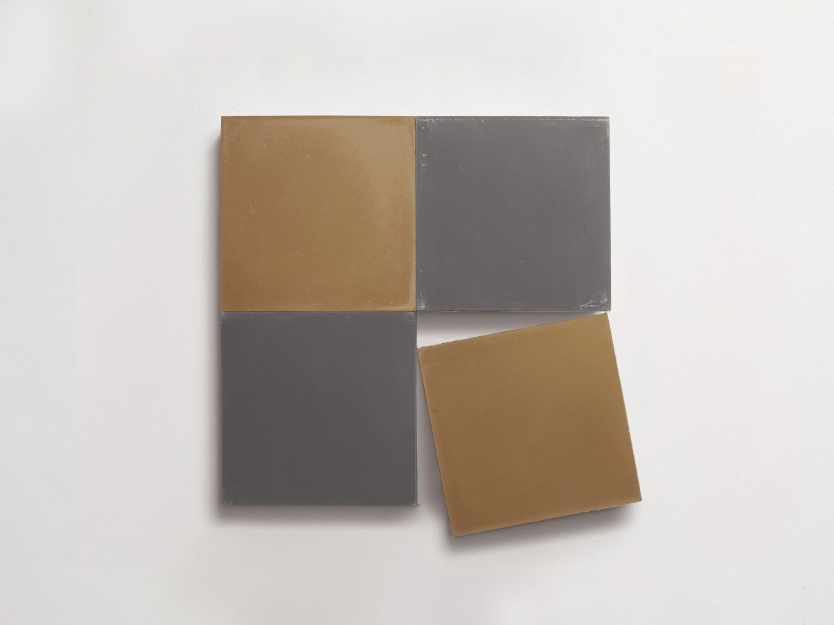 Cement Checkerboard Tile Bundle 4x4 Brown, Grey.