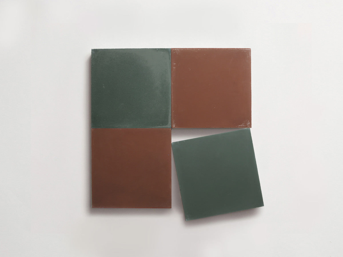 Cement Checkerboard Tile Bundle 4x4 Brown, Green.