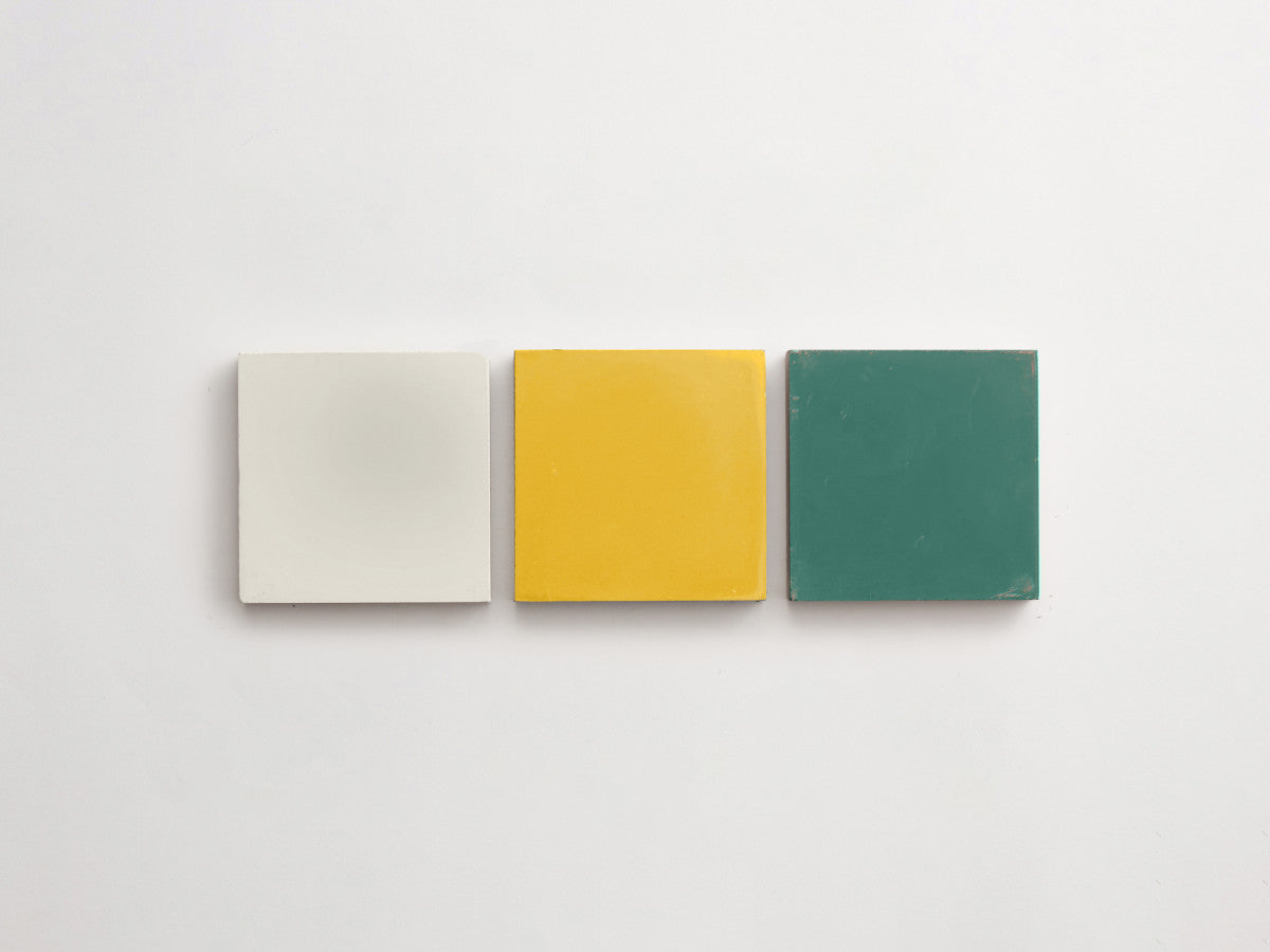 Cement Checkerboard Tile Trio 4x4 Green, Yellow.
