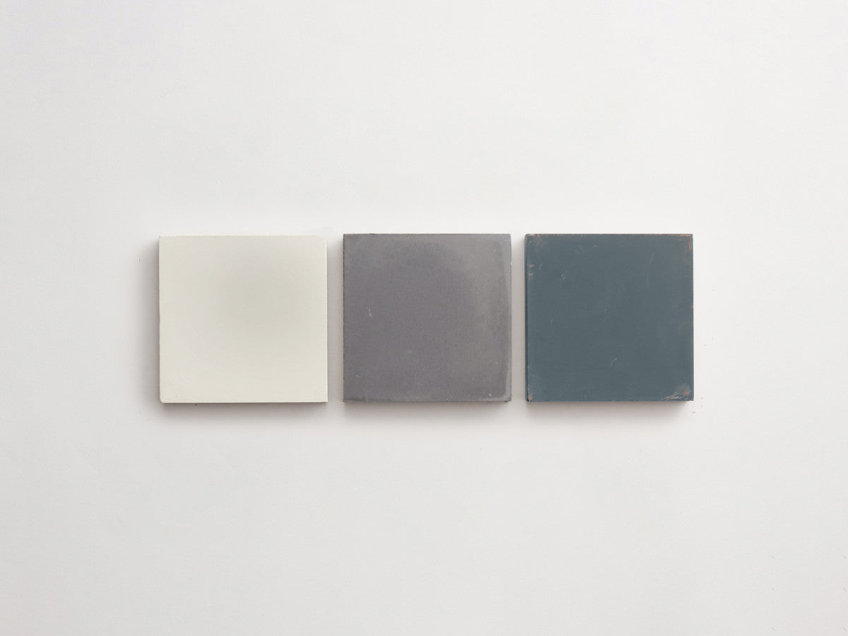 Cement Checkerboard Tile Trio 4x4 Blue, Grey, White.
