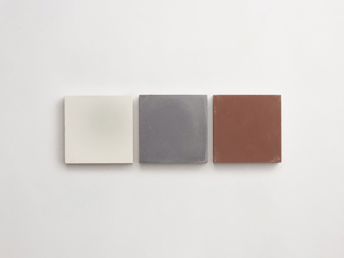 Cement Checkerboard Tile Trio 4x4 Grey, White, Brown.