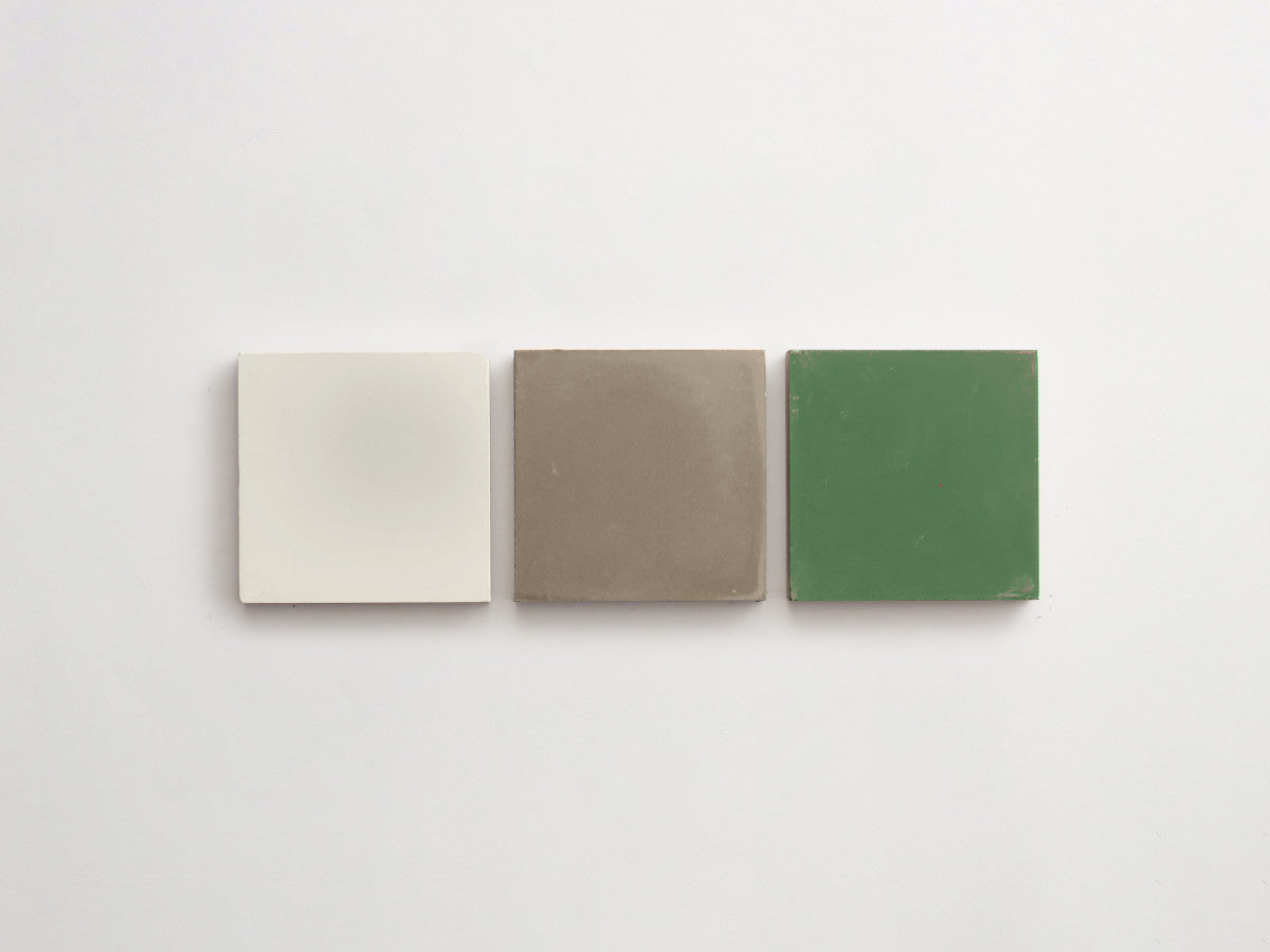 Cement Checkerboard Tile Trio 4x4 White, Grey, Green.