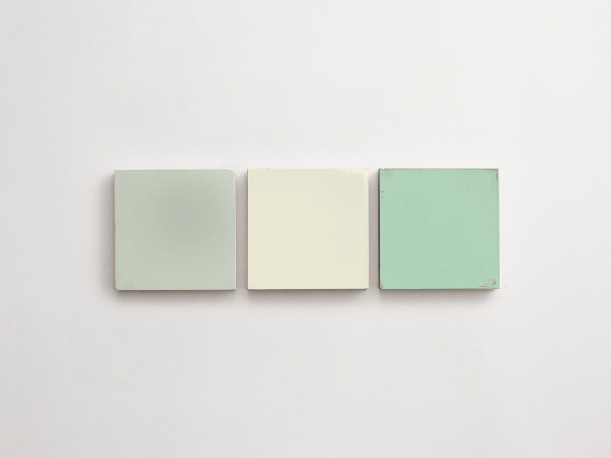 Cement Checkerboard Tile Trio 4x4 Green, Blue.