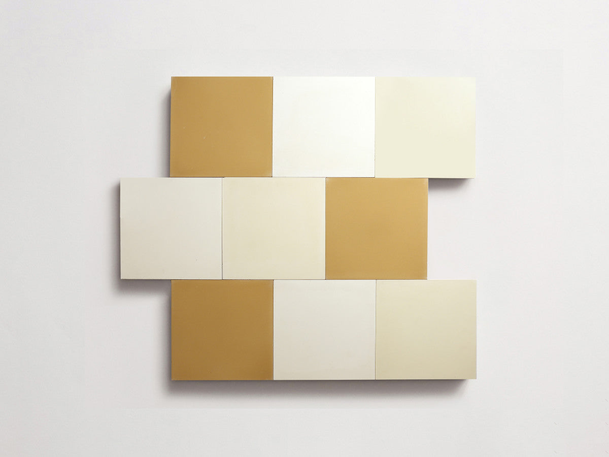 Cement Checkerboard Tile Trio 4x4 White, Yellow.