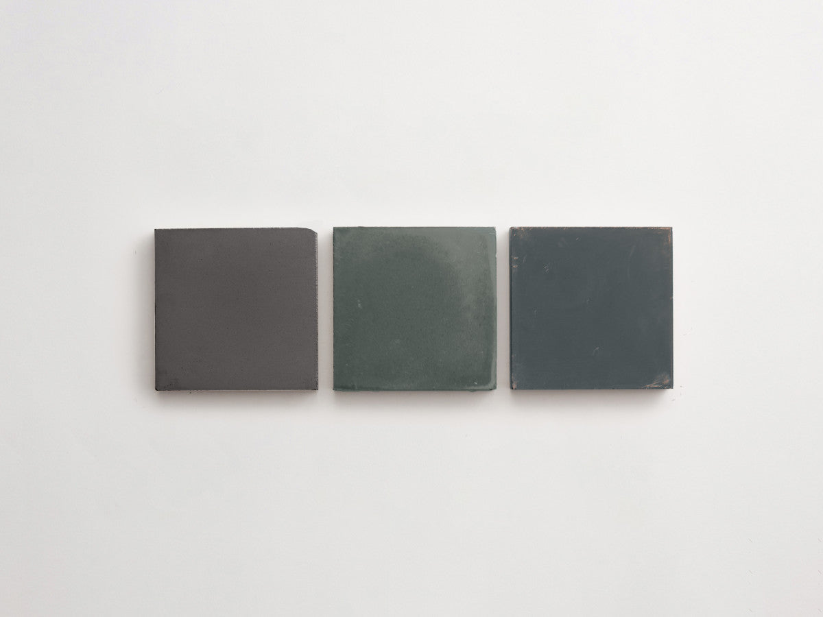 Cement Checkerboard Tile Trio 4x4 Blue, Green, Grey.
