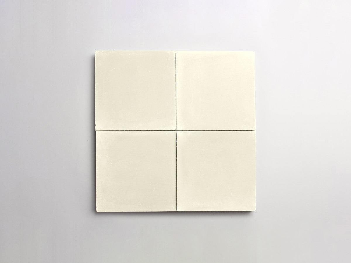 Cement tile solid colors 4x4 Square Paste White.