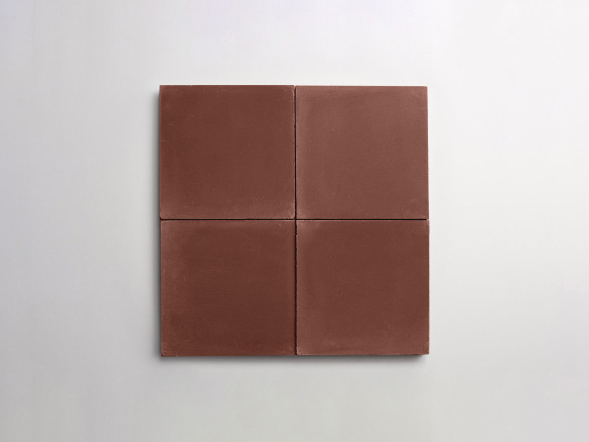 Cement tile solid colors 4x4 Square Chestnut Brown.