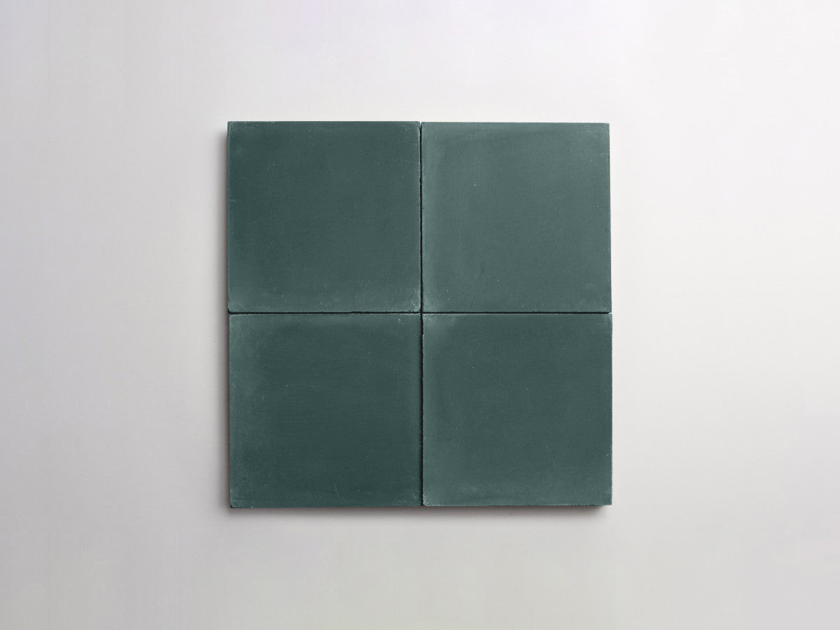 Cement tile solid colors 4x4 Square Forest Green.