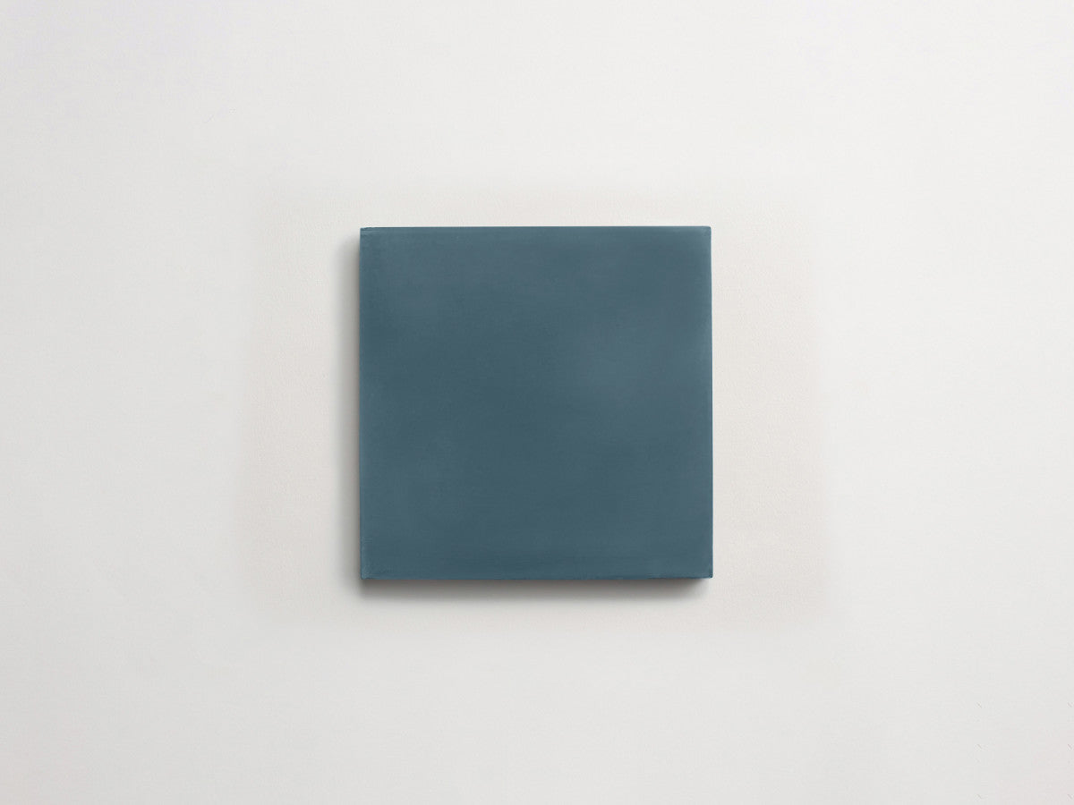 Cement tile solid colors 4x4 Square Mallard Blue.