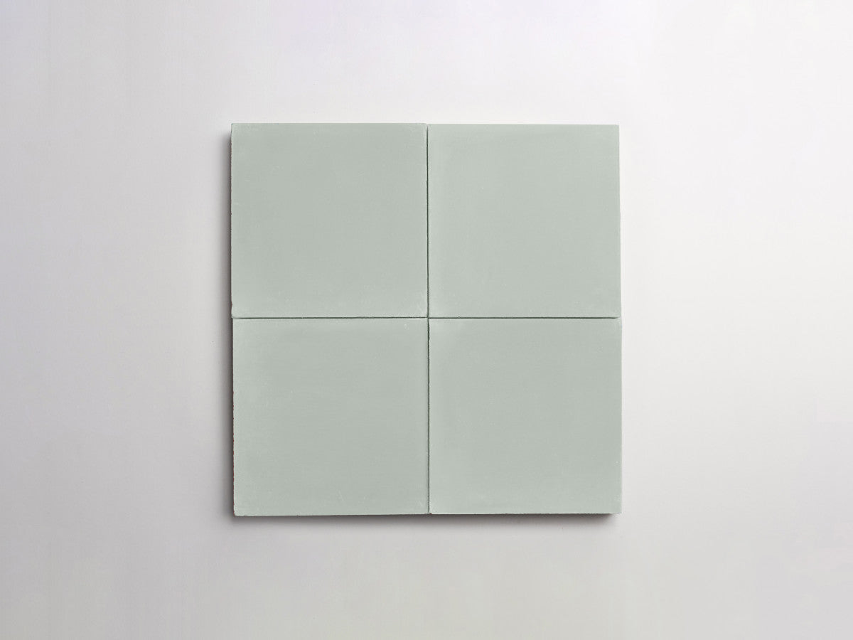 Cement tile solid colors 4x4 Square Celadon Green.