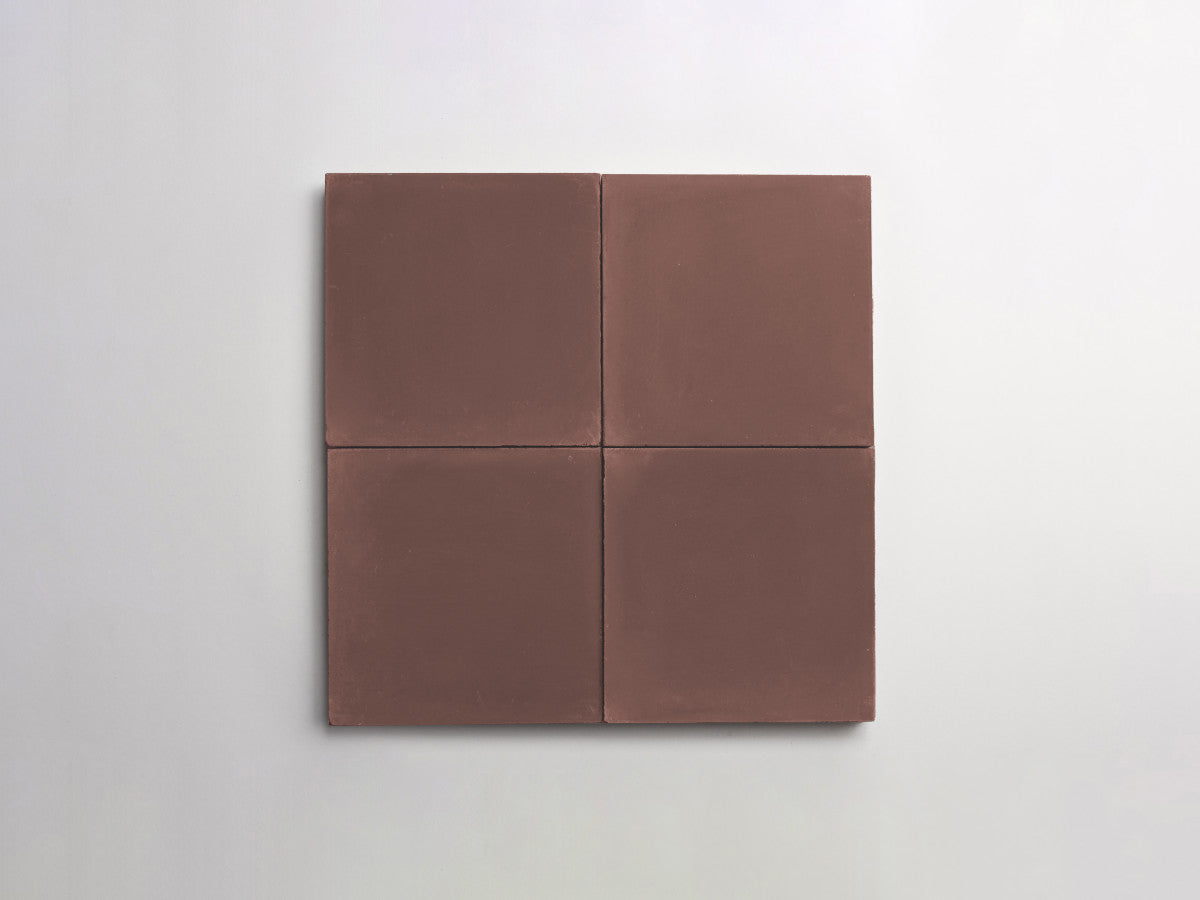 Cement tile solid colors 4x4 Square Fig Brown.