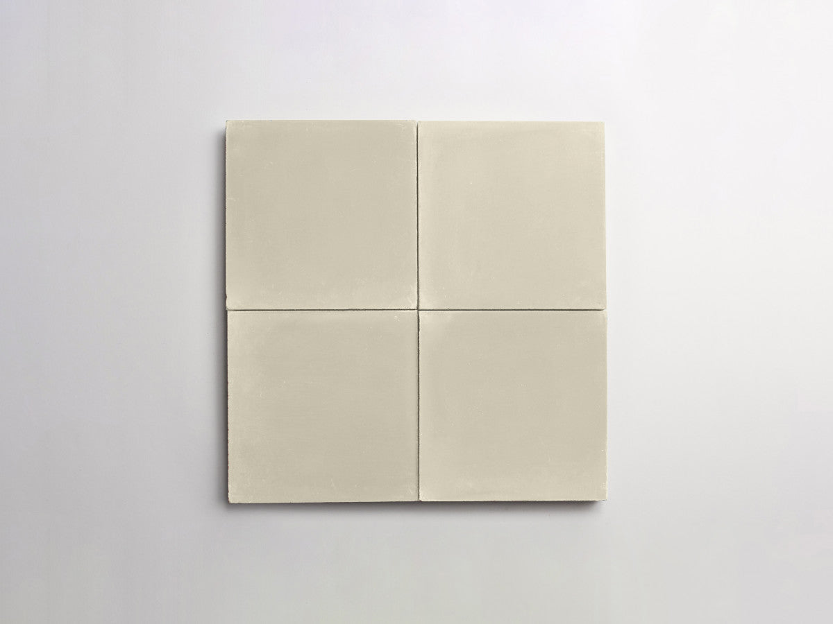 Cement tile solid colors 4x4 Square Roan White.