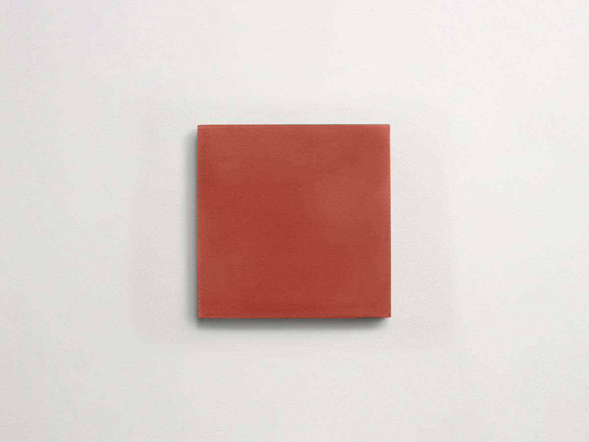 Cement tile solid colors 4x4 Square Flame Red.