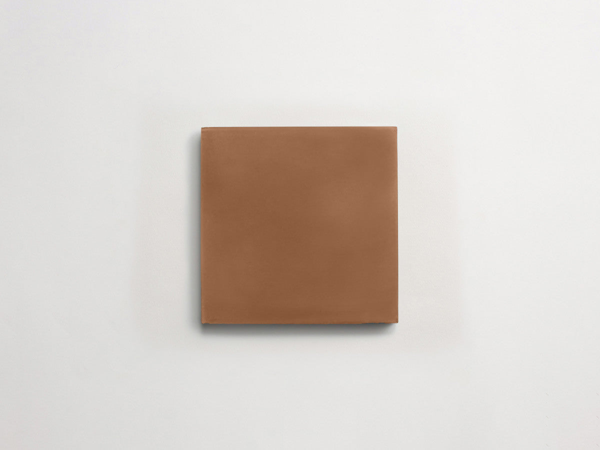 Cement tile solid colors 4x4 Square Umber Brown.
