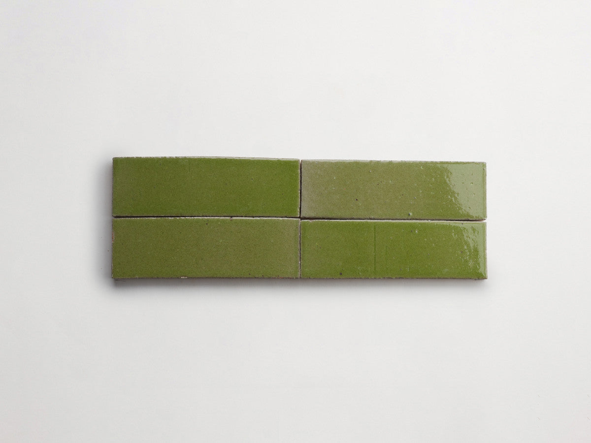 Glazed thin brick 2½x8 Catskill Clove Green guild.