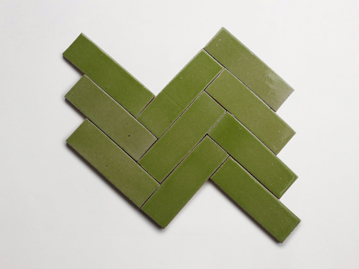 Glazed thin brick 2½x8 Catskill Clove Green guild.