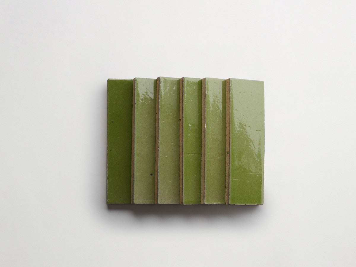 Glazed thin brick 2½x8 Catskill Clove Green guild.