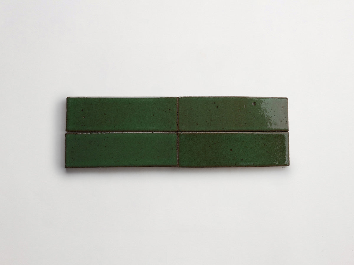 Glazed thin brick 2½x8 Cedar Grove Green guild.