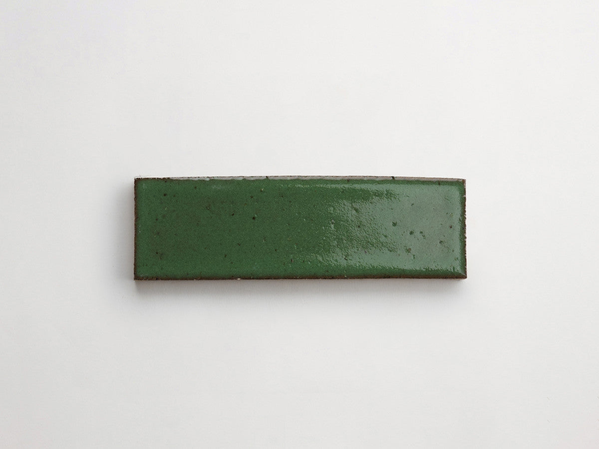 Glazed thin brick 2½x8 Cedar Grove Green guild.
