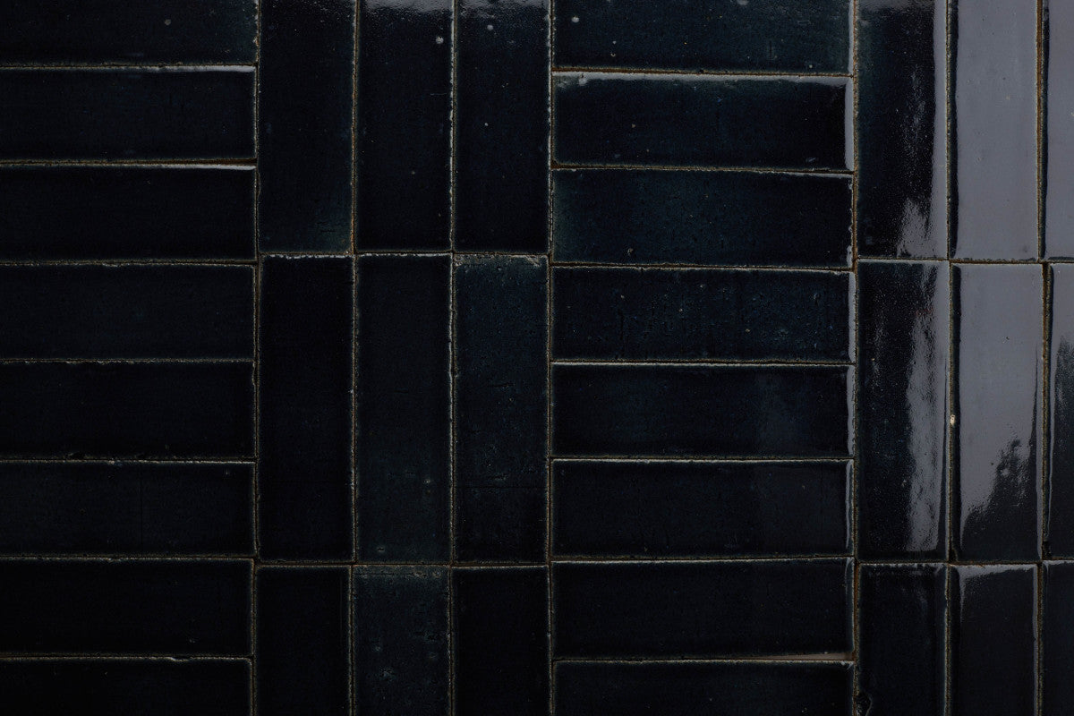 Glazed thin brick 2½x8 Niagara Blue Blue guild.