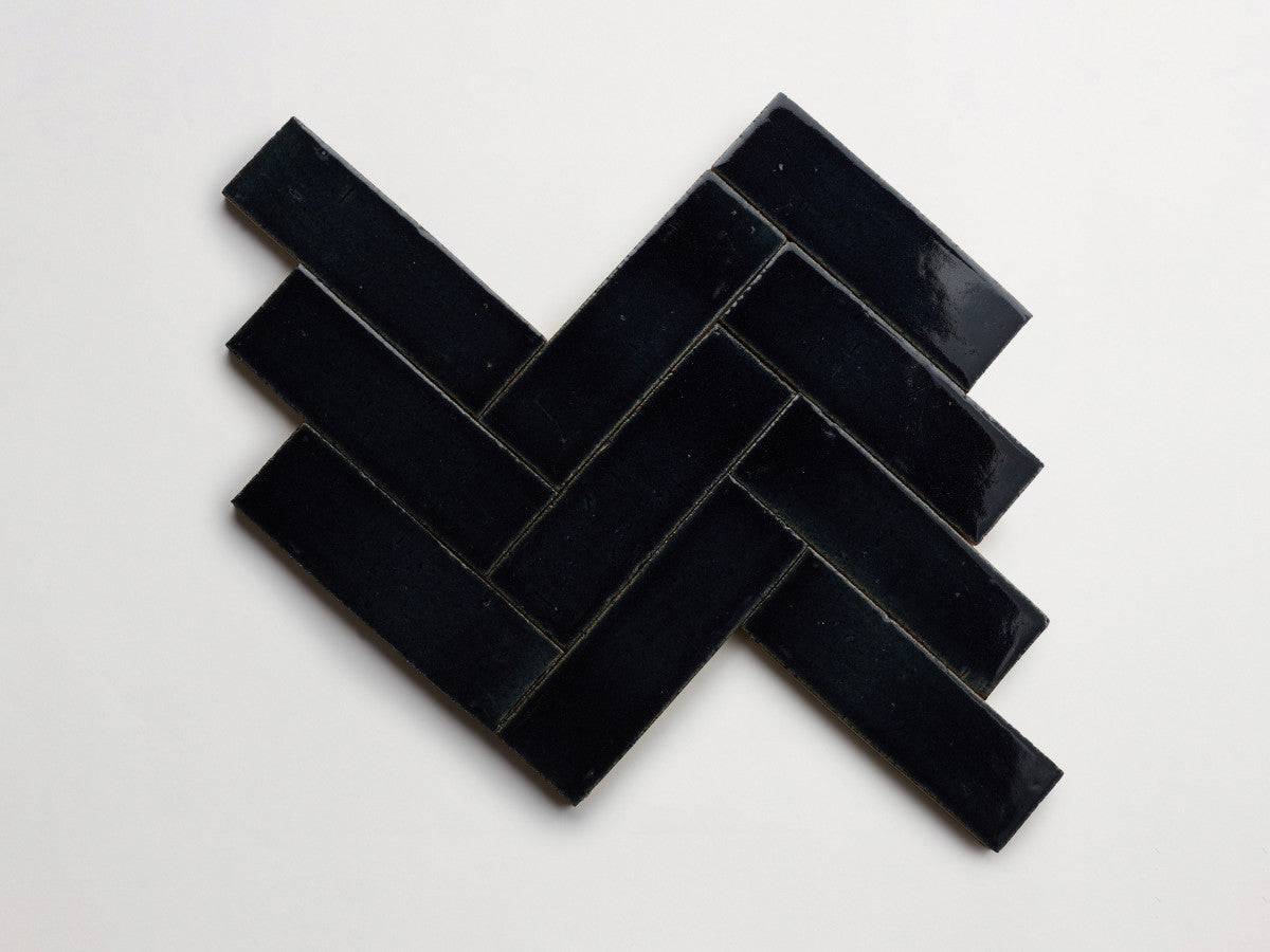 Glazed thin brick 2½x8 Niagara Blue Blue guild.