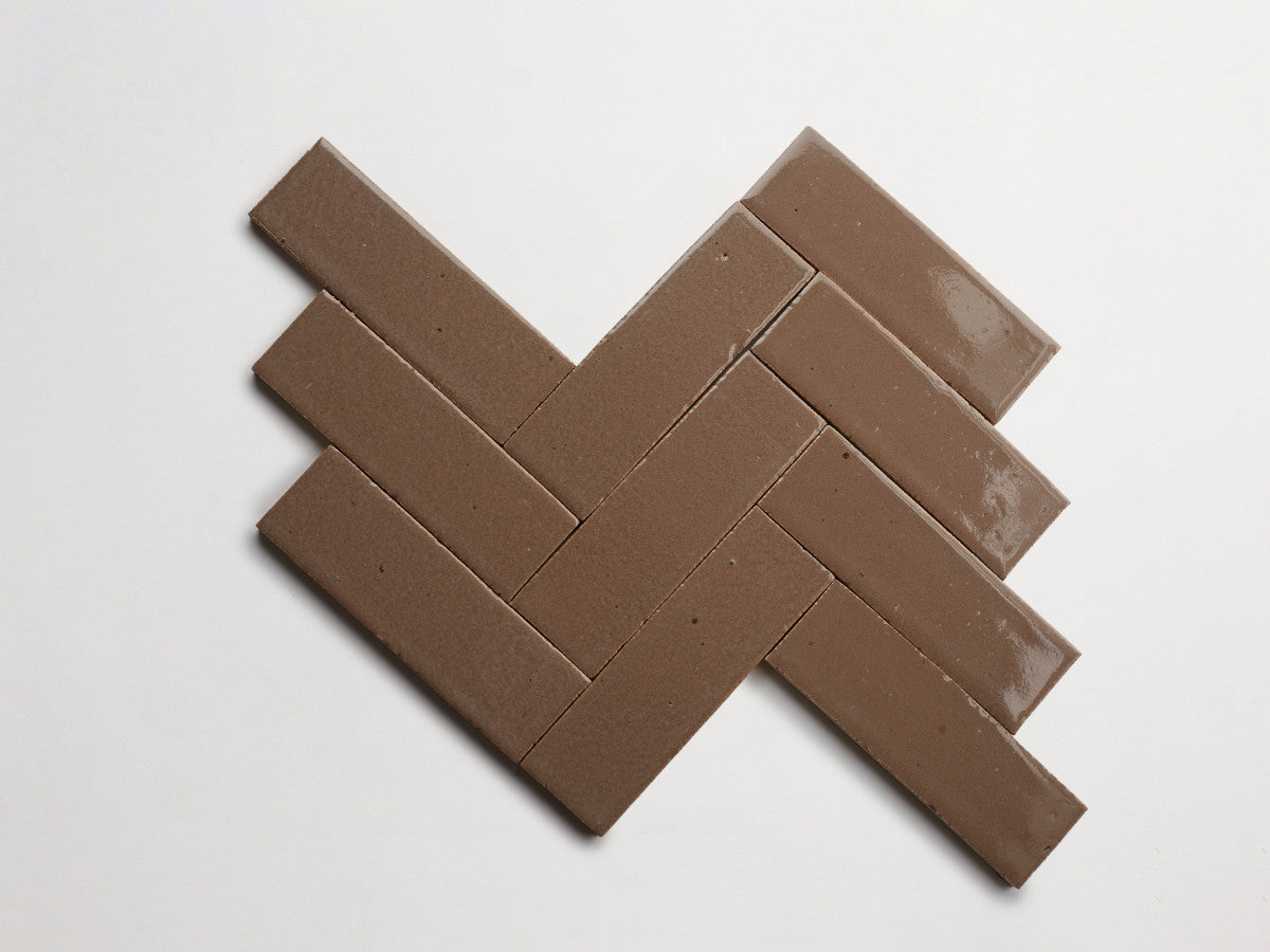Glazed thin brick 2½x8 Olana Tan Brown guild.