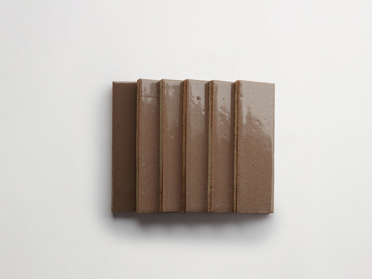 Glazed thin brick 2½x8 Olana Tan Brown guild.