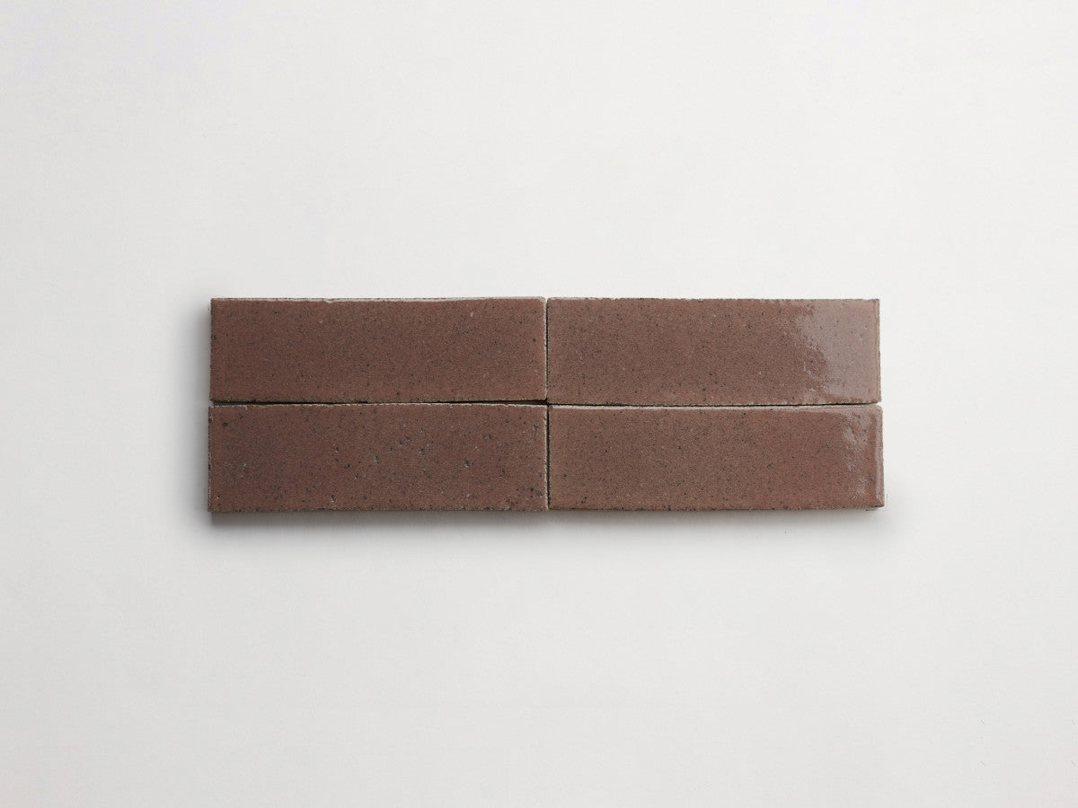 Glazed thin brick 2½x8 Rose Madder Pink guild.