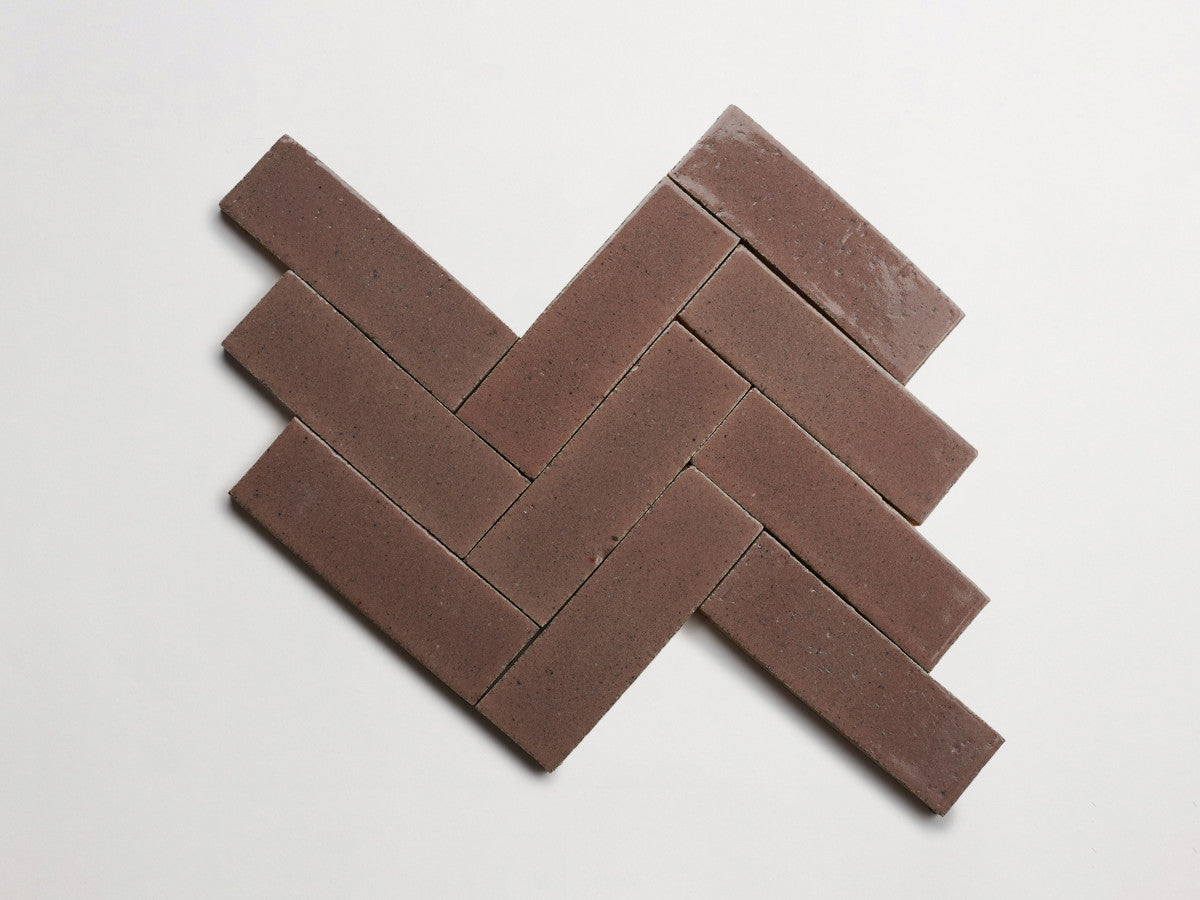 Glazed thin brick 2½x8 Rose Madder Pink guild.