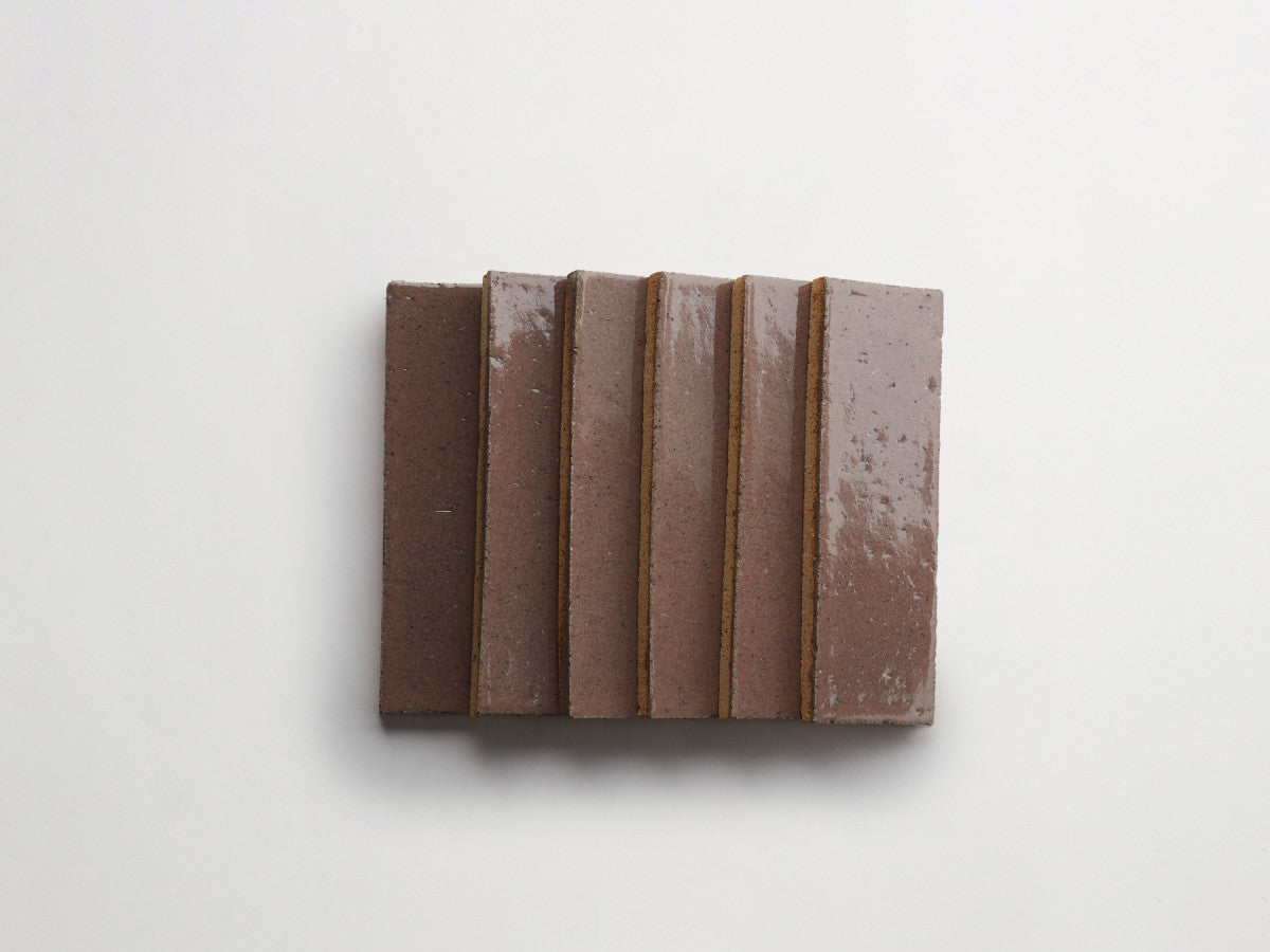 Glazed thin brick 2½x8 Rose Madder Pink guild.