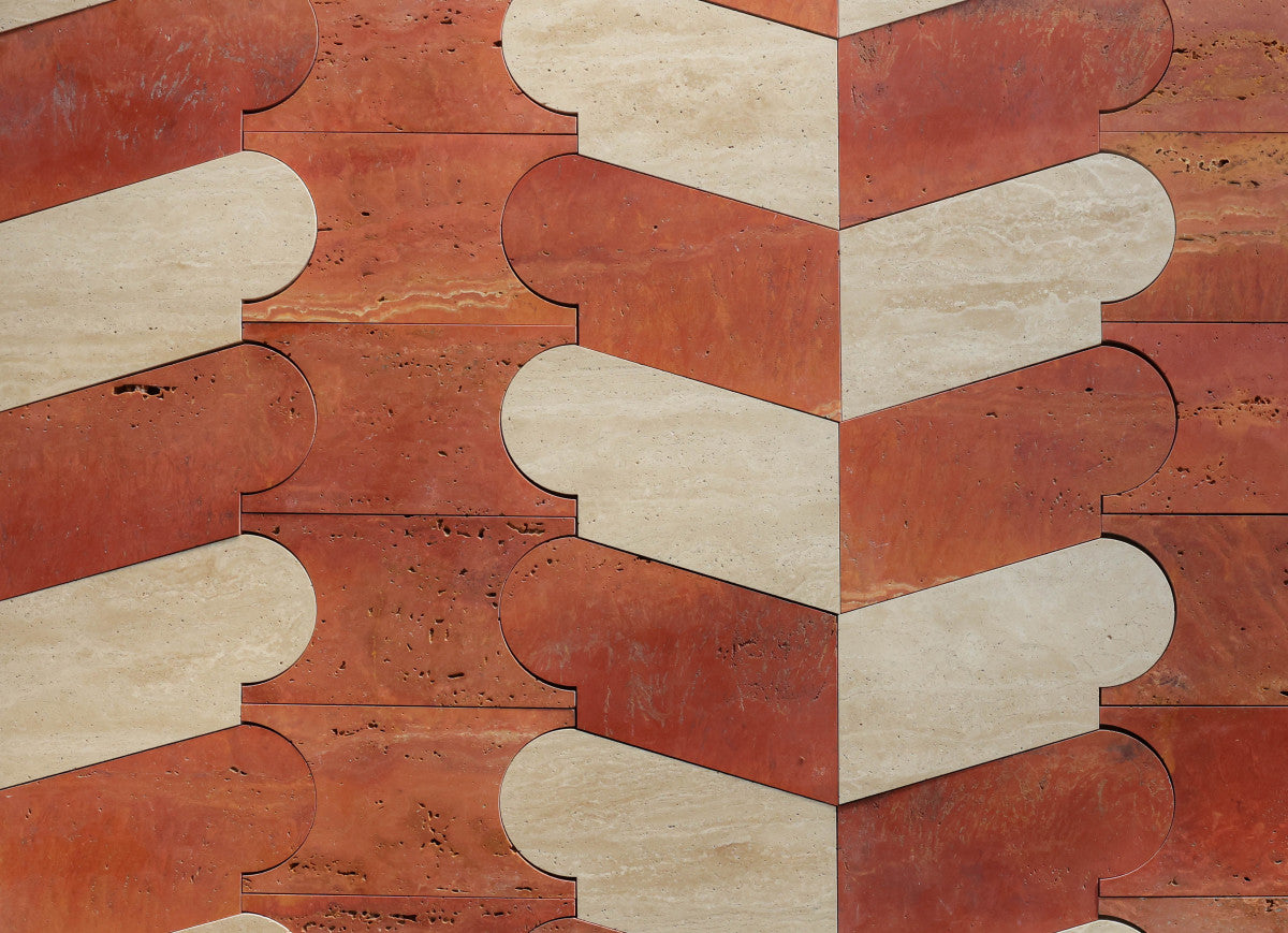 Italian Stone Mosaic Tile for Floor Cristina Celestino Red.