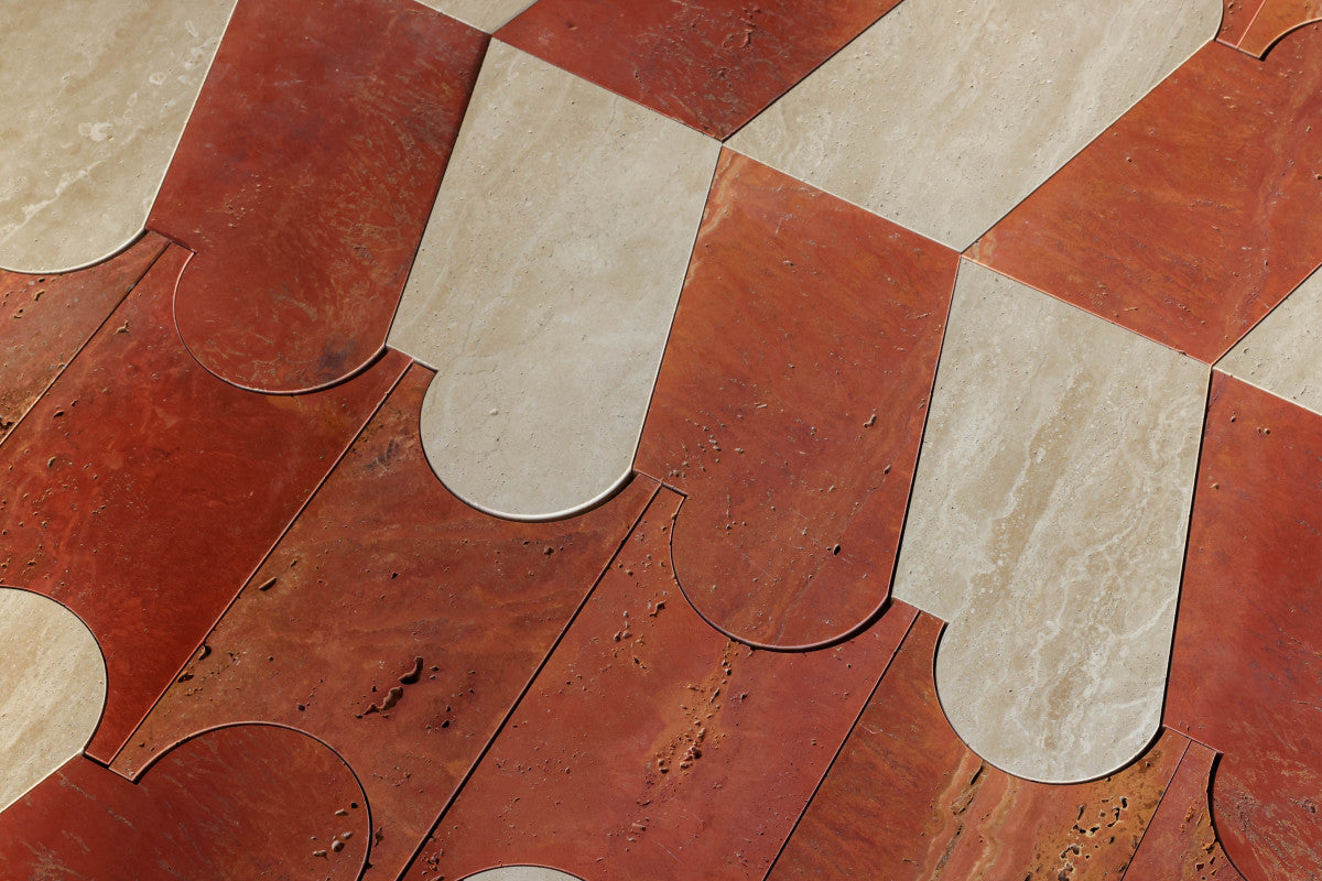 Italian Stone Mosaic Tile for Floor Cristina Celestino Red.