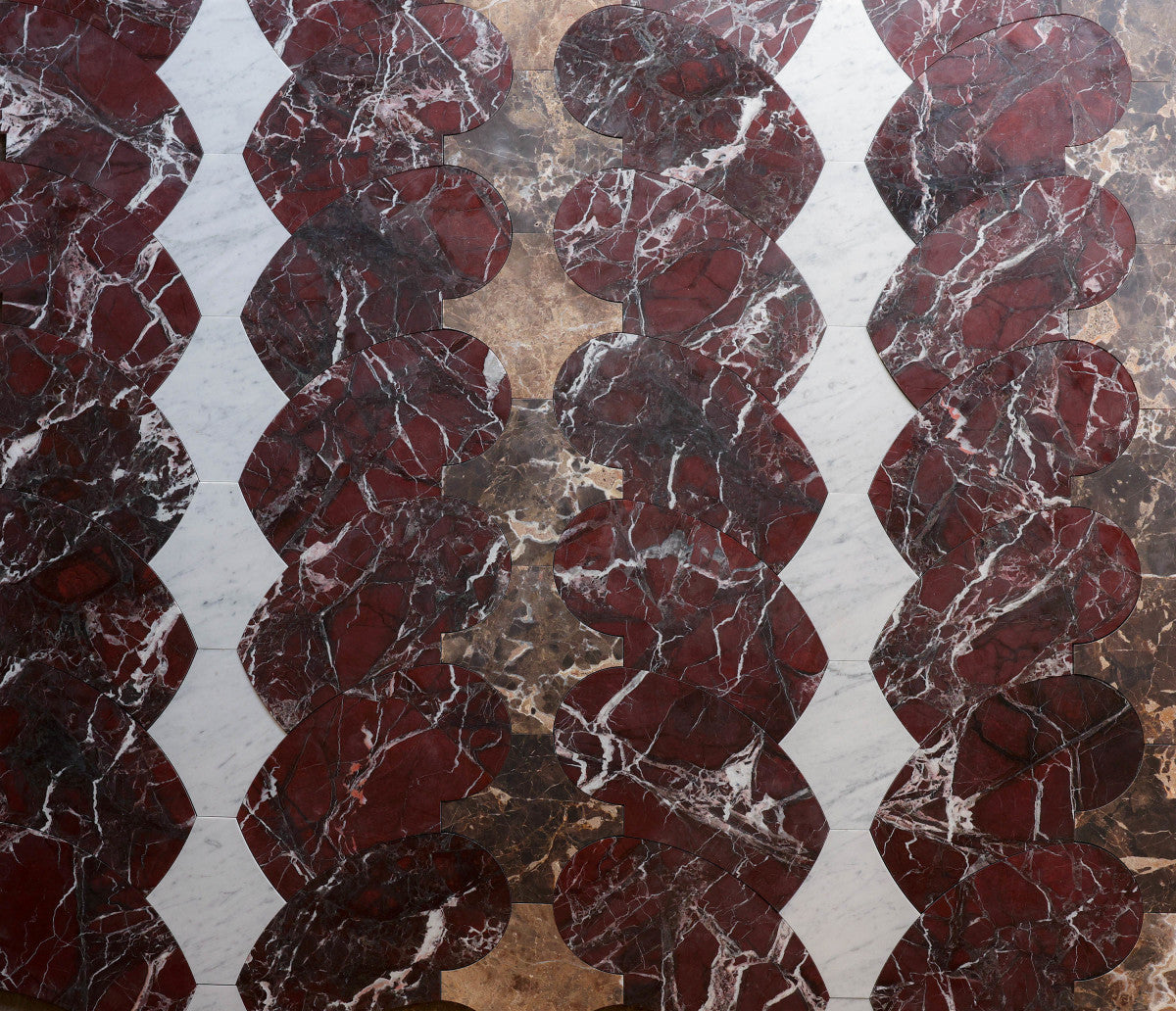 Italian Stone Mosaic Tile for Wall Cristina Celestino Red.