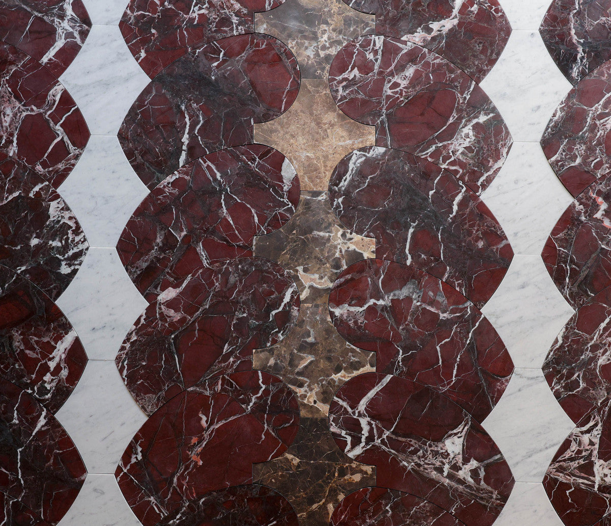 Italian Stone Mosaic Tile for Floor Cristina Celestino Red.