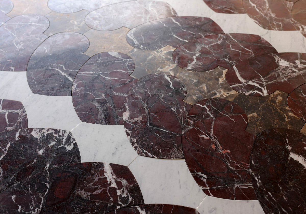 Italian Stone Mosaic Tile for Wall Cristina Celestino Red.