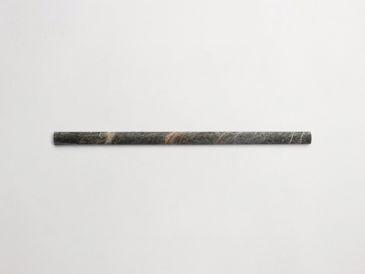 Lapidary stone tile 23½ x 1¼ rounded Green Honed.