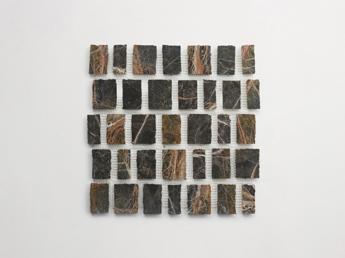 Lapidary stone tile Rough Cut Mosaic Sheet Galician Green.