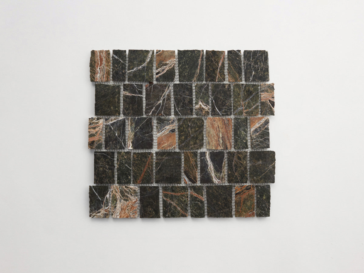 Lapidary stone tile | Rough Cut Mosaic Sheet | Galician Green | clé