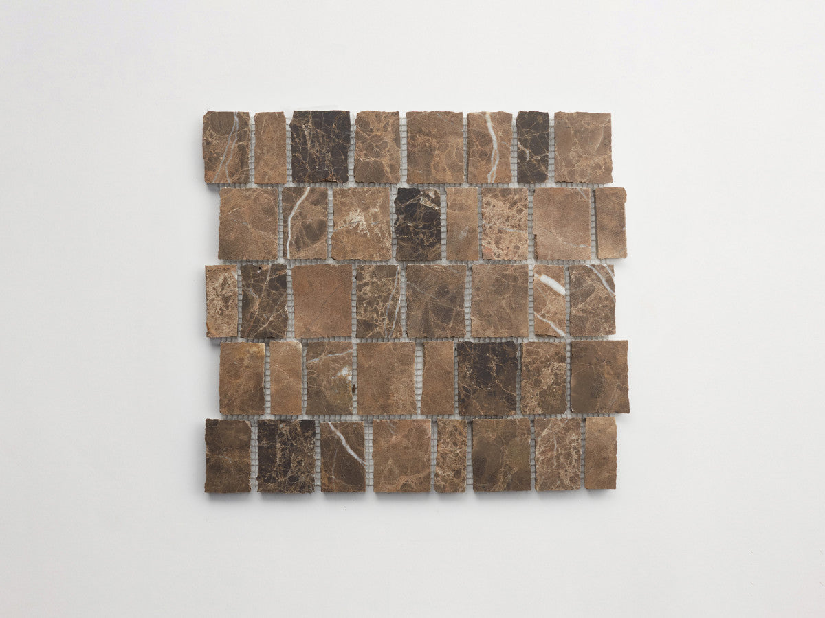 Lapidary stone tile Rough Cut Mosaic Sheet Brown.