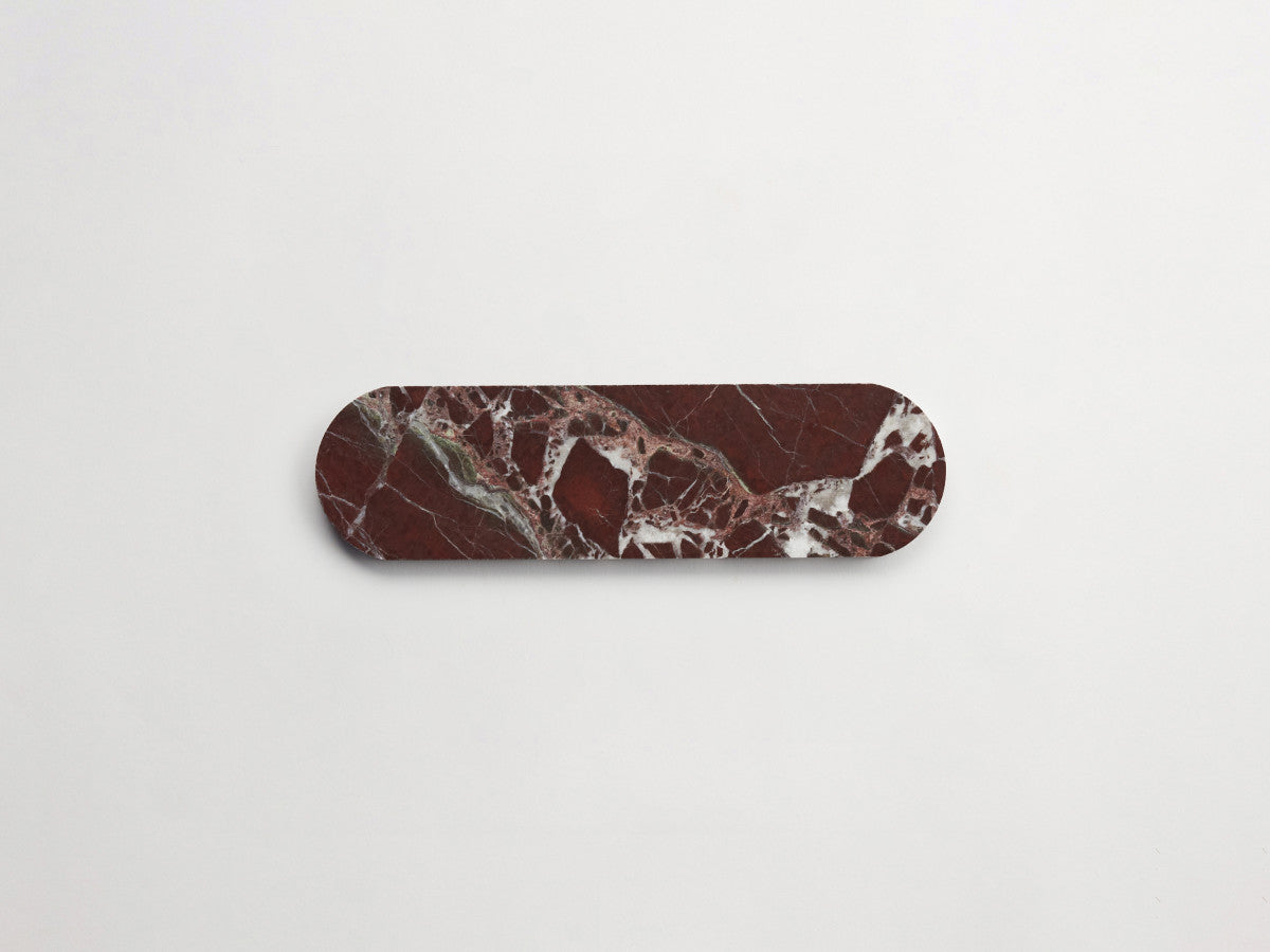 Lapidary stone tile 8½ x 2⅜ Oval Long Red Honed.