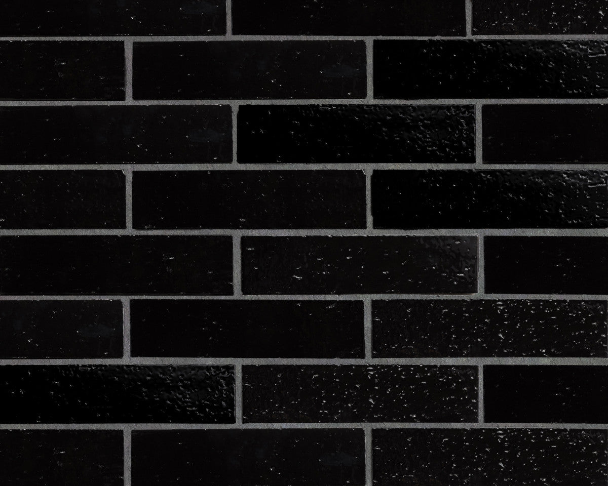 modern farmhouse | glazed brick | subway | gloss black tile