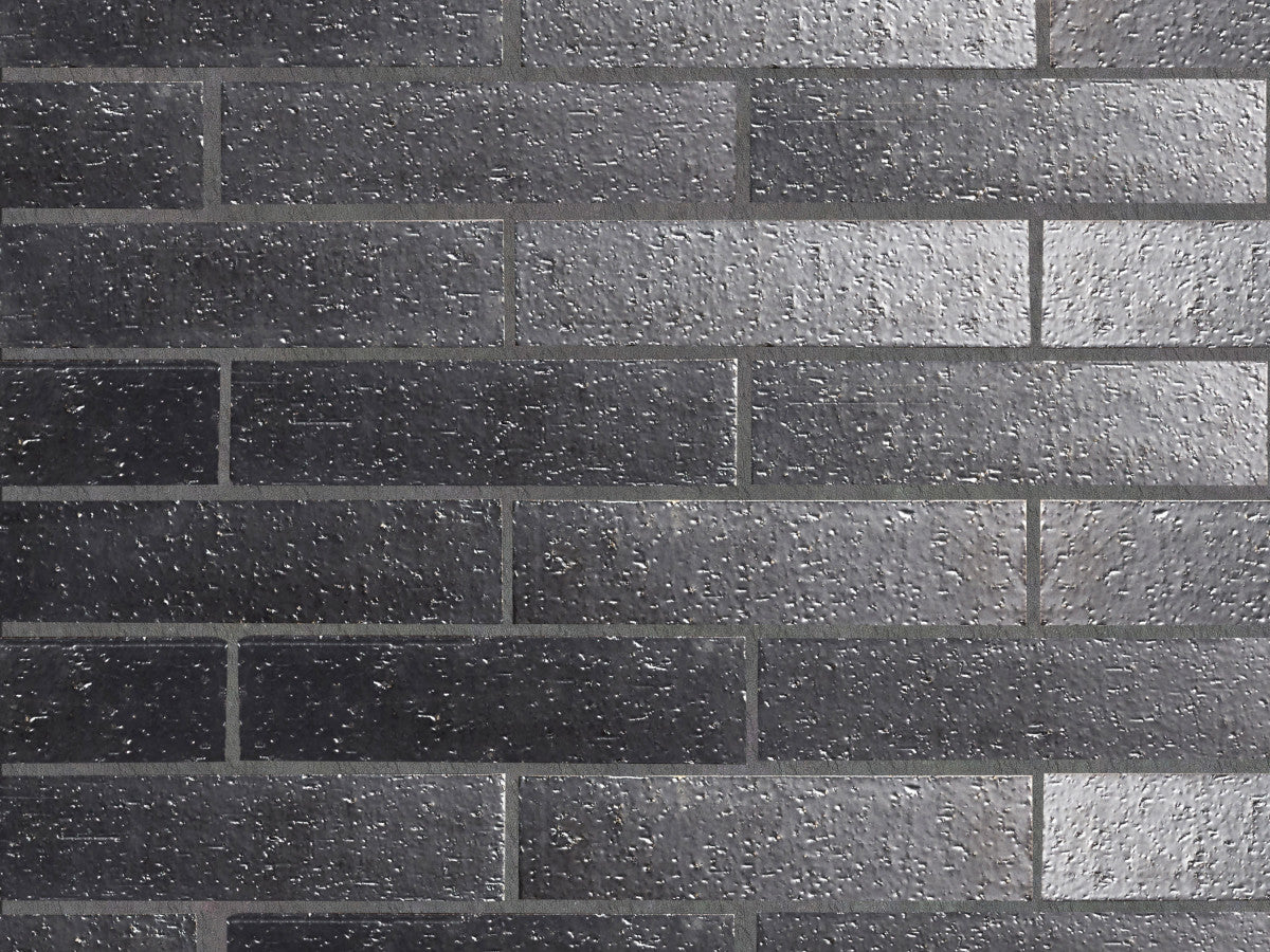 Modern farmhouse glazed brick subway gunmetal matte tile.