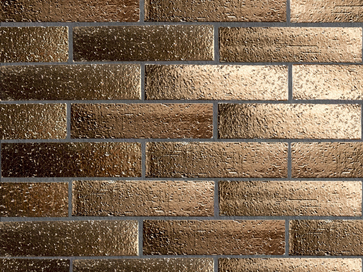 Modern farmhouse glazed brick subway bronze gloss tile.