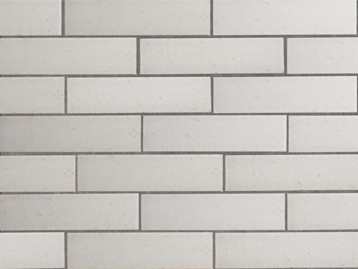Modern farmhouse brick tile quarry white matte 9.5 x2.5.