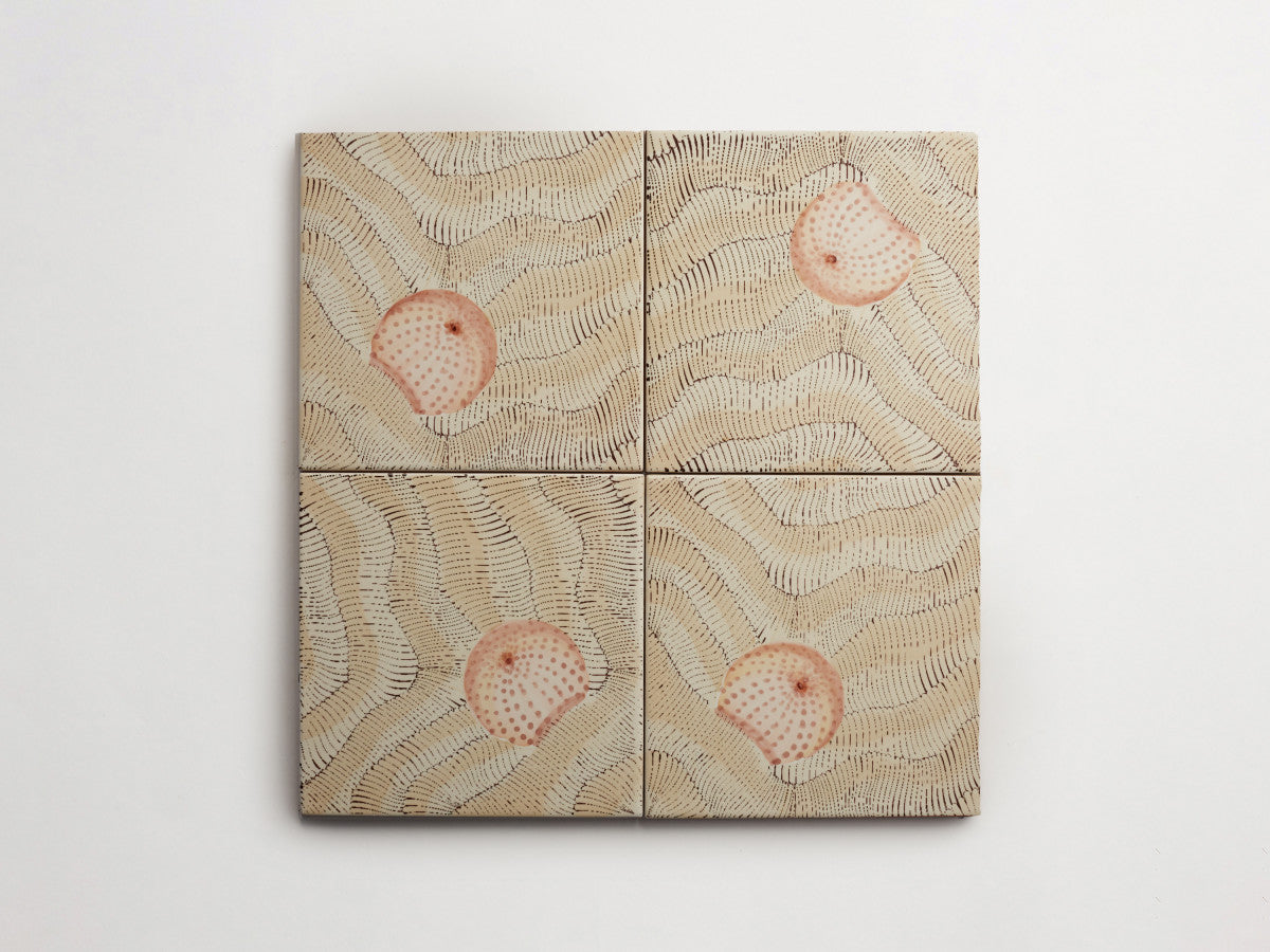Italian designer ceramic tile Natural Seashell Motif 2.