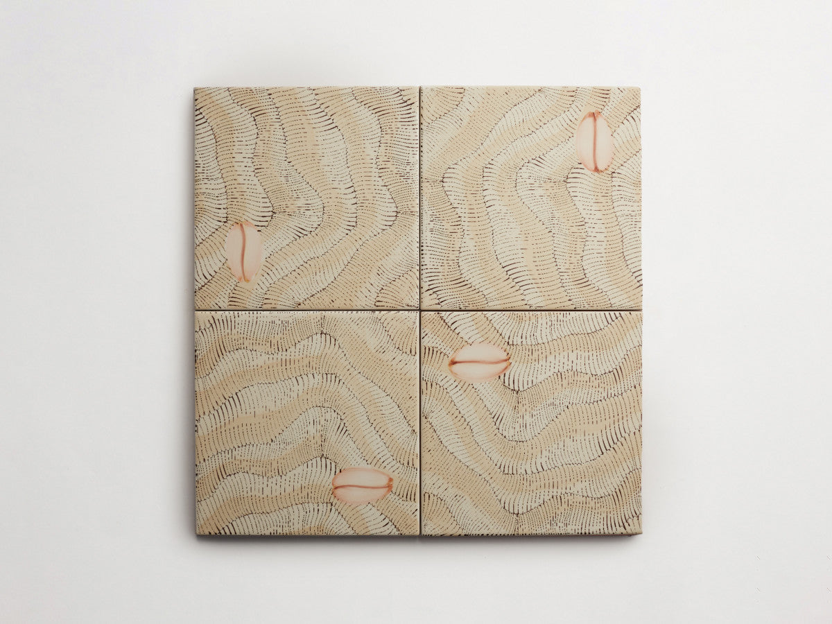 Italian designer ceramic tile Natural Seashell Motif 3.